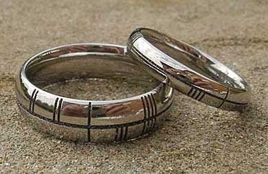 Ogham titanium rings