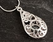 Ornamental unusual silver filigree necklace