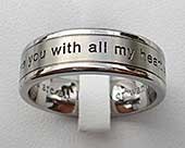 Personalised titanium wedding ring