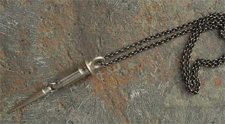oxidised mens designer bullet necklace
