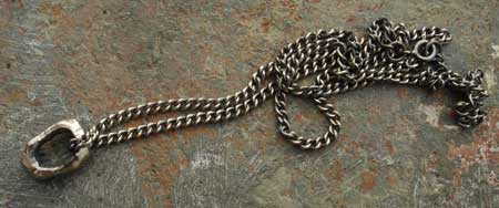 oxidised silver hammered necklace