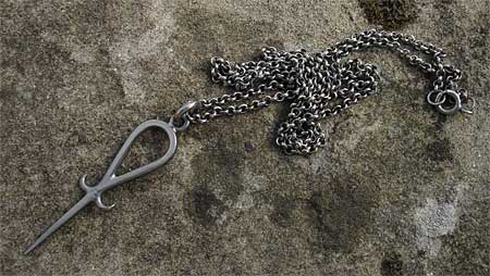 oxidised silver mens necklace