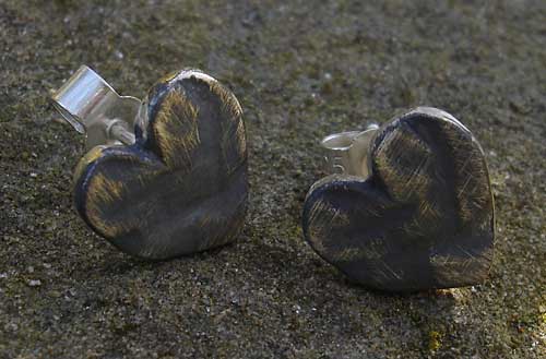 oxidised silver stud earrings