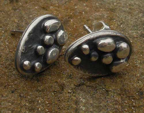 oxidised silver stud earrings