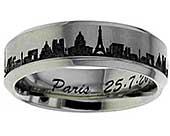 Titanium ring Paris skyline