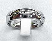 Patterned titanium wedding ring