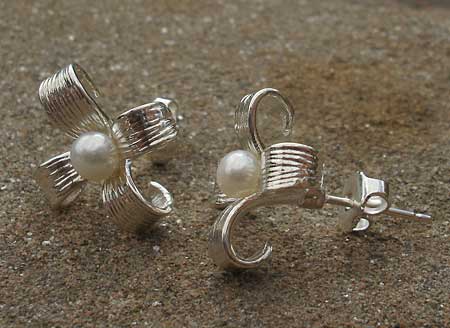 pearl stud earrings