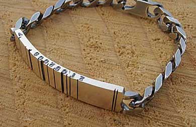 Personalised barcode ID bracelet