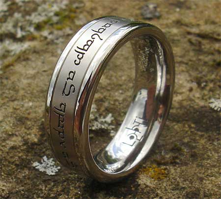 Personalised Elvish wedding ring