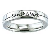 Personalised linked names wedding ring
