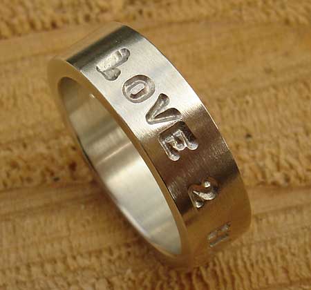 personalised mens silver ring