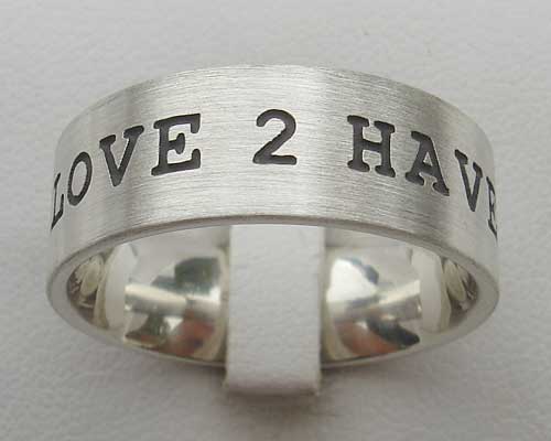 Personalised silver wedding ring