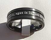 Personalised black wedding ring