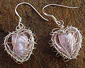 Pink heart earrings