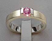 Pink sapphire engagement ring