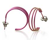 Pink titanium hoop earrings