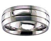 Twin finish plain wedding ring