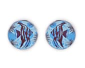 Angelfish titanium stud earrings with finely detailed silhouettes