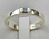 Princess cut diamond silver engagement ring