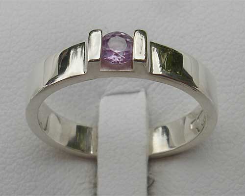 Purple sapphire engagement ring