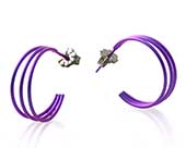 Purple titanium hoop earrings
