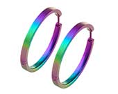 Rainbow large titanium hoop earrings