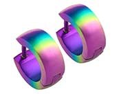 Rainbow titanium cuff hoop earrings