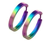 Rainbow titanium full hoop earrings