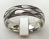 Fire pattern titanium ring