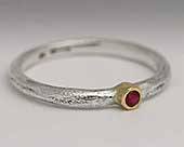 Ruby silver engagement ring