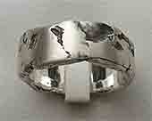 Rock texture silver ring