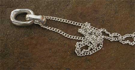 rocky silver hammered pendant
