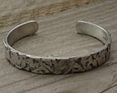 Rocky texture sterling cuff bracelet