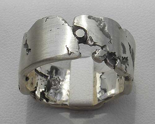 Unusual black diamond engagement ring