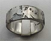 Rocky texture sterling silver ring