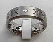 Diamond wedding ring with roman numerals