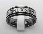 Roman numeral engraved wedding ring