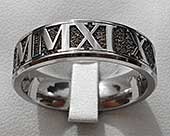 Roman numeral titanium ring