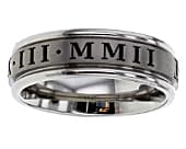 Roman numerals personalised wedding ring