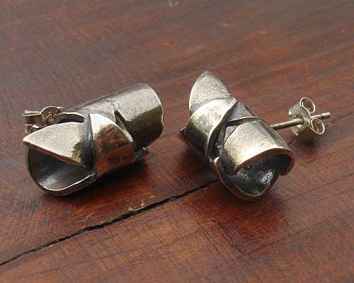 Roman silver stud earrings