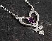 Romantic love hearts silver necklace