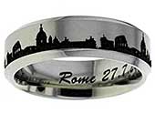 Titanium ring Rome skyline