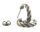 Rope work titanium hoop earrings