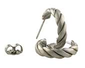 Rope work titanium hoop earrings