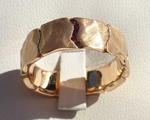 rose gold red diamond ring