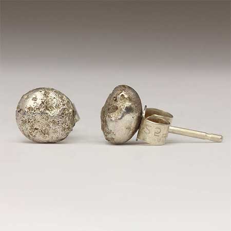 Unusual silver stud earrings