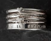 Shetland Isles silver stacking rings
