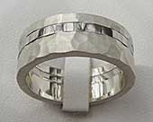 Silver and steel wedding ring