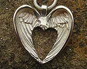 Silver angel wing necklace
