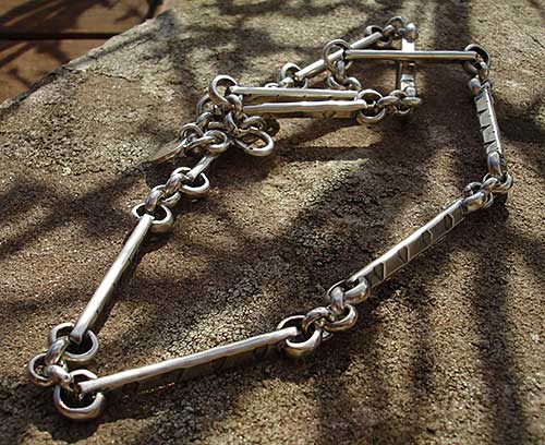 silver art necklace